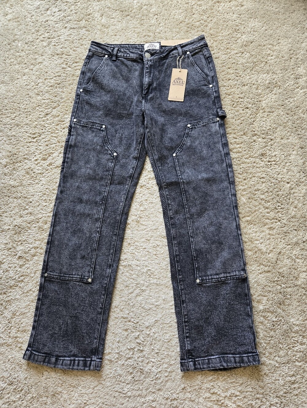 Axel Double Knee Carpenter Jeans Size 34×30 Gray
